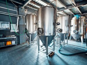 Fermentation,Mash,Vats,Or,Boiler,Tanks,In,A,Brewery,Factory.